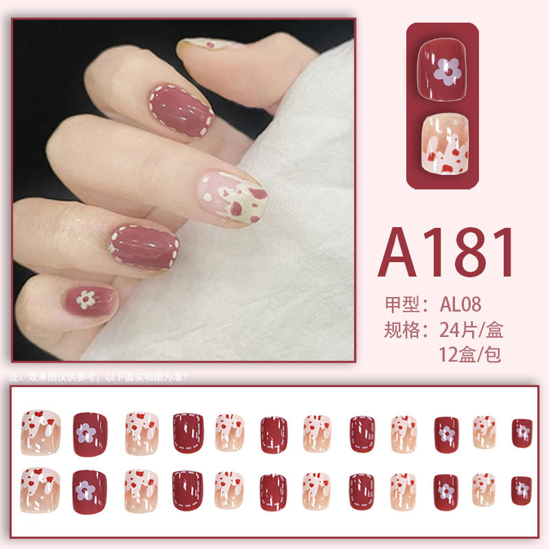 Wearable manicure patches, removable fake nail patches, finished nail art patches, cross-border internet celebrity bride dance nail patches