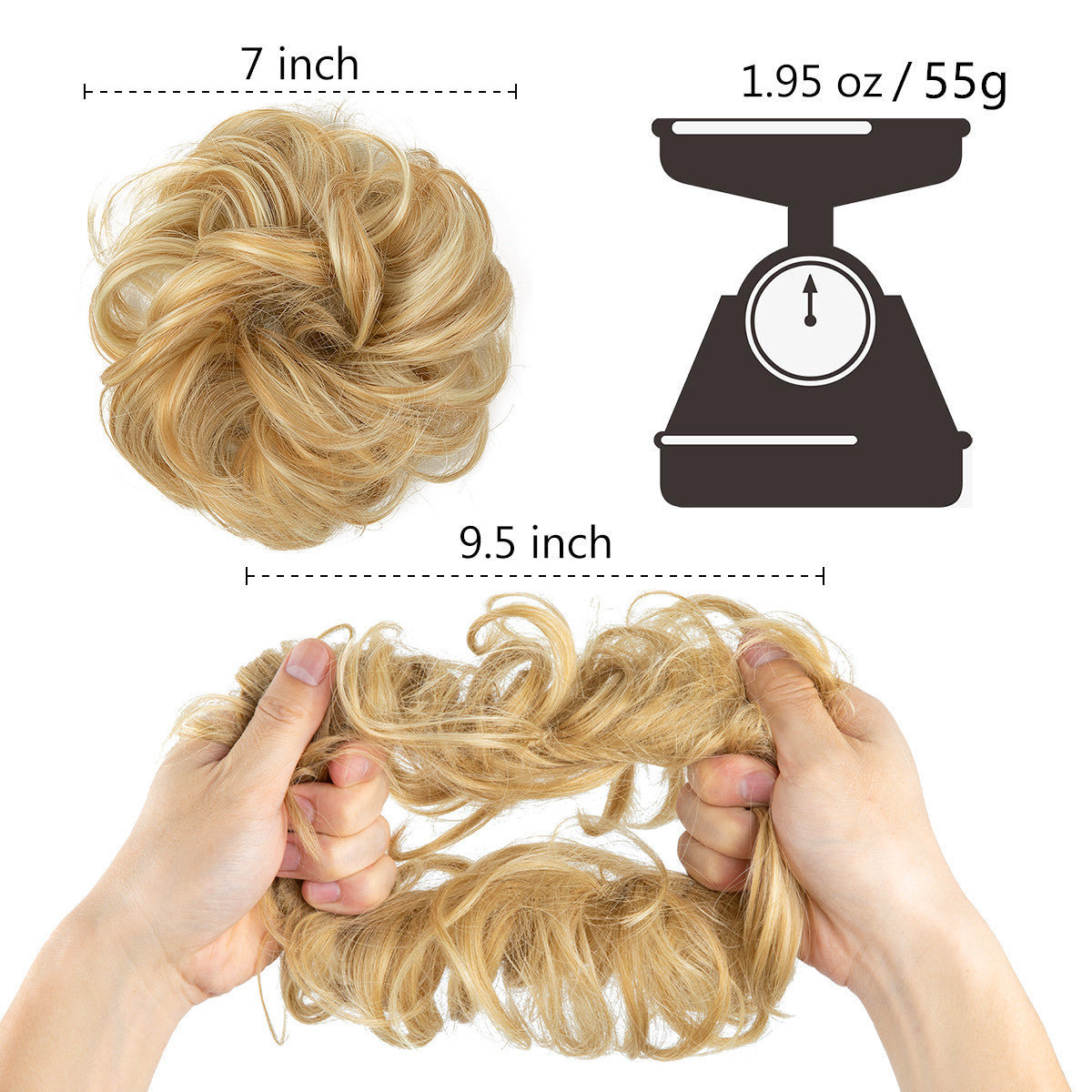 55g European and American messy wig hair ring rubber band elastic fluffy curly hair head bud flower chemical fiber wig hair ring hair bag