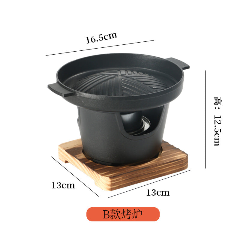 Zibo barbecue Japanese-style one-person barbecue stove household alcohol stove outdoor mini barbecue stove carbon barbecue plate