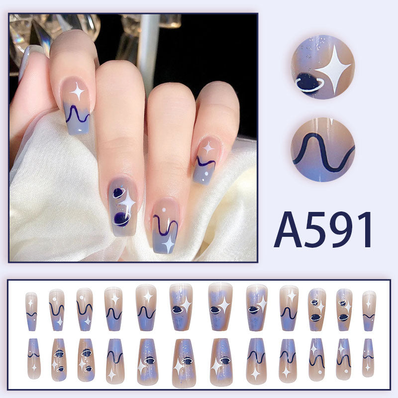 Winter fresh and simple pure lust style bride dance wear nails rainbow love rose fake nails wholesale