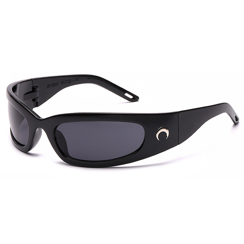 2022 new cross-lens European and American fashion sunglasses outdoor men and women cycling sports sunglasses moon trend glasses