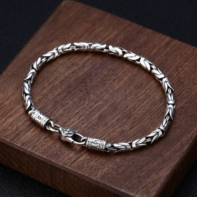 Wholesale S925 sterling silver bracelet men Vajra Thai silver retro old fashion personality jewelry