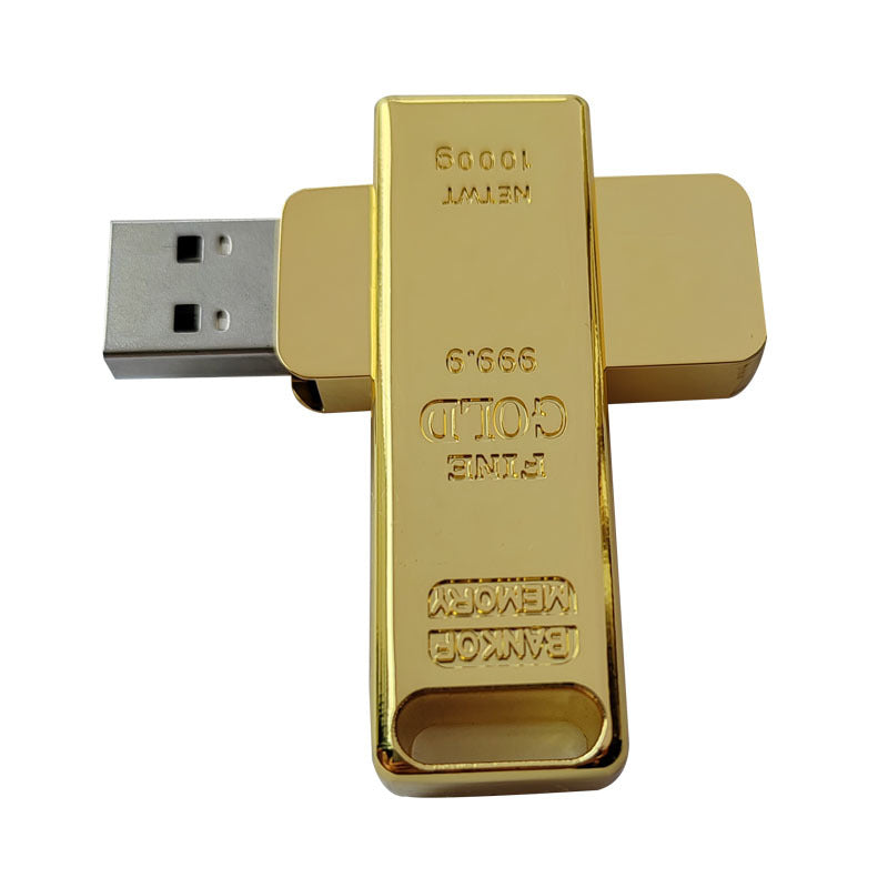 3.0 Gold Bar USB Flash Drive Gold Brick Creative Simulation Gold 64g Corporate Business Personalized Gold Gift USB Flash Drive 8G