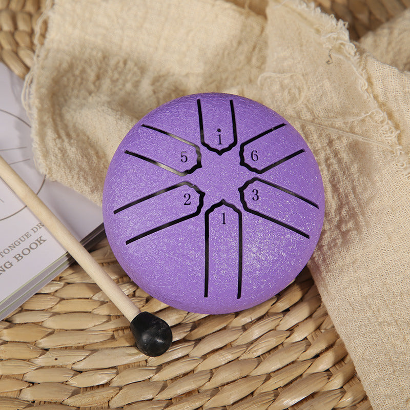 3 inch 6 tone mini hollow drum steel tongue drum hollow drum forget worry drum percussion instrument wholesale hollow drum children's portable musical instrument