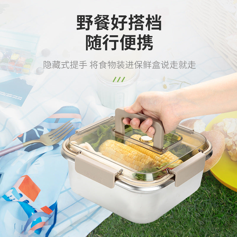 304 stainless steel fresh-keeping box food grade sealed thick outdoor refrigerator microwave fresh-keeping frozen large capacity lunch box