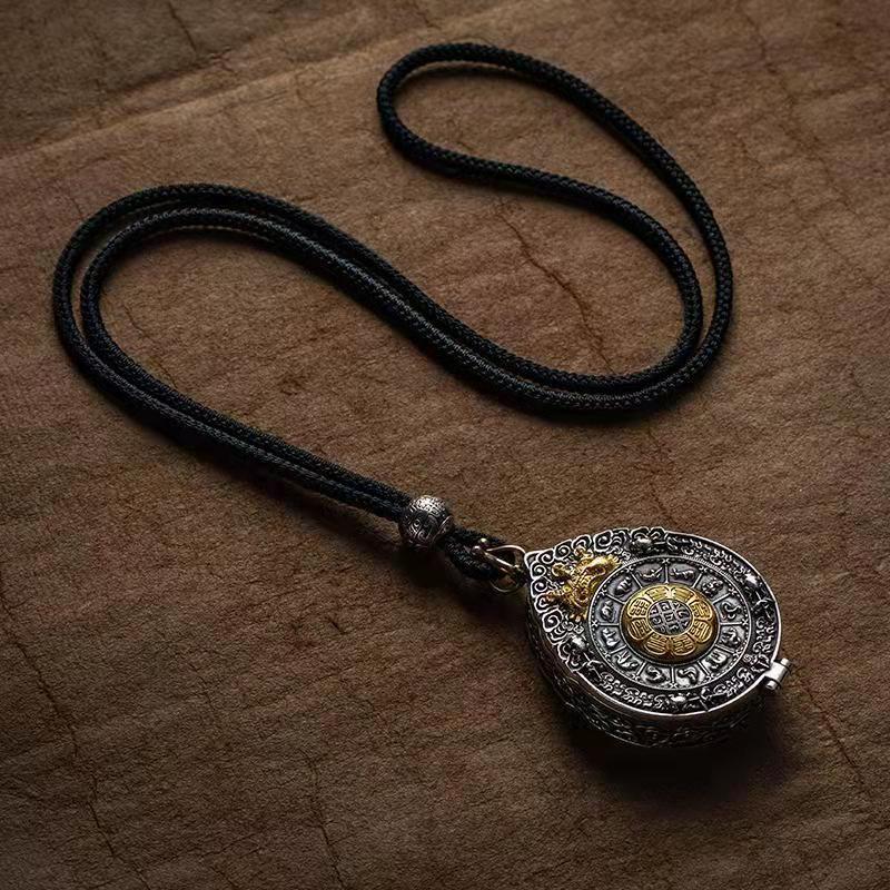 2024 New Chinese Style Nine Palaces Bagua Brand Gawu Box Built-in Pendant Men's Necklace Men's and Women's