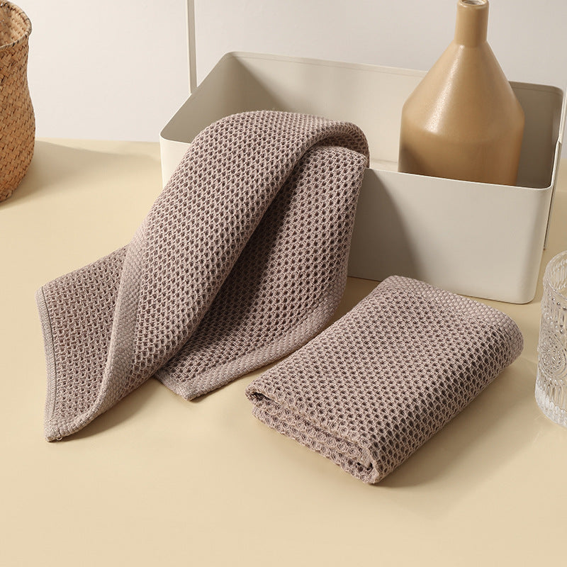 Absorbent cotton towel can be hung square towel home kitchen living room towel tea table tabletop cleaning honeycomb rag