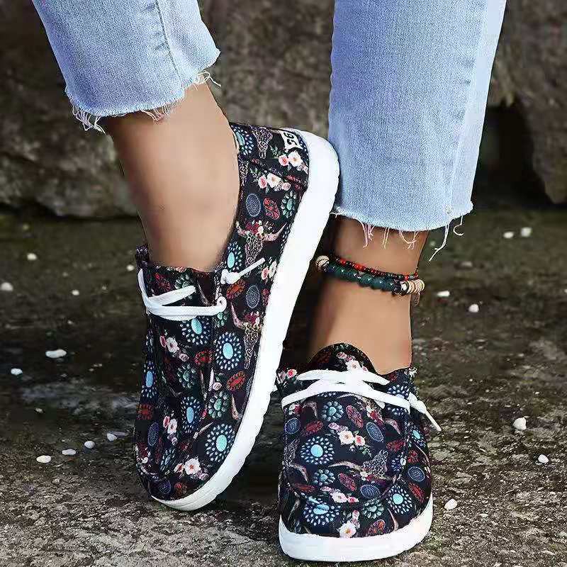 2022 Spring and Autumn Amazon Independent Station Foreign Trade Large Size Canvas Women's Single Shoes Canvas Casual Comfortable Lightweight Women's Shoes