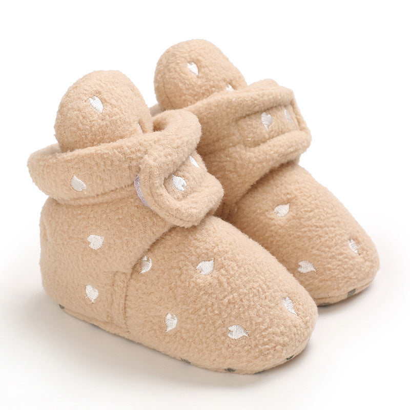 Winter baby cotton shoes high-top shoes 0-1 years old cute winter shoes thickened warm toddler shoes plus velvet baby shoes