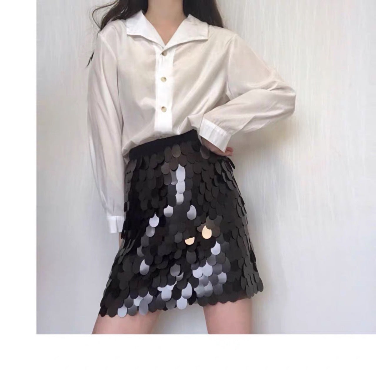 2020 spring and summer European and American magic color mermaid sequins package hip sexy short skirt skirt one step skirt