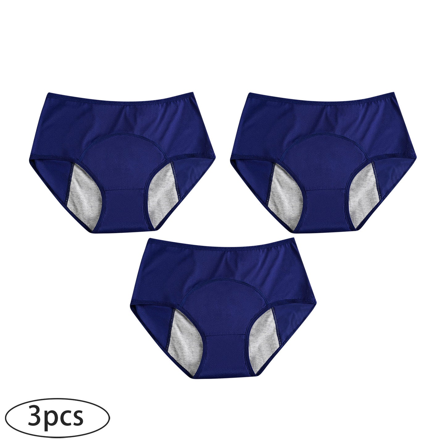 3-pack menstrual period panties for women, leak-proof and safe, high-waisted, breathable and sanitary panties for menstruation