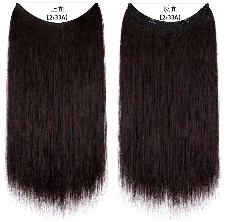 Wigs for women long straight hair extensions chemical fiber matte high temperature silk fish silk thread hair weft hair extension wigs in stock