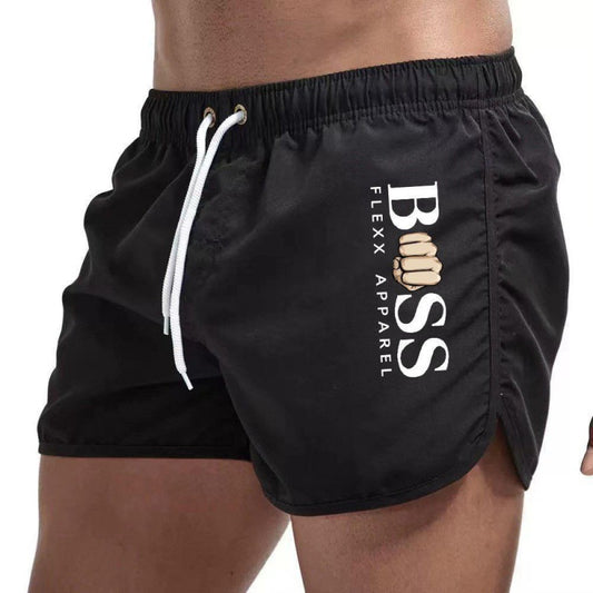 2023 new European and American men's fashion sports beach shorts polyester multi-color casual sports three-point shorts men