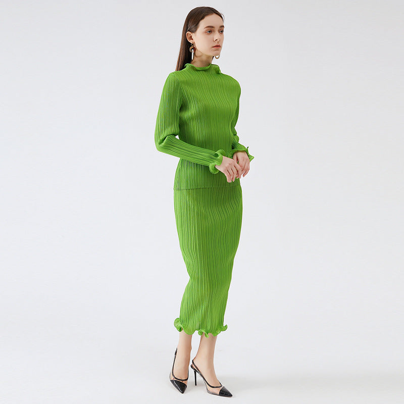 2023 spring new light and familiar style casual suit jacket female fresh green one summer A word half skirt suit female