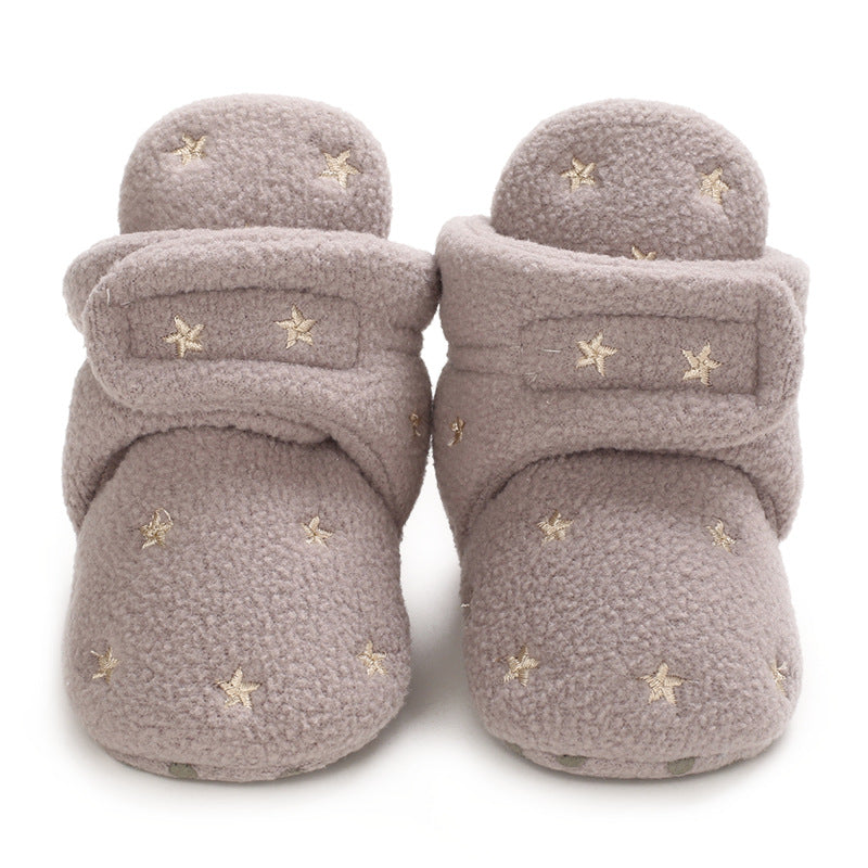 Winter baby cotton shoes high-top shoes 0-1 years old cute winter shoes thickened warm toddler shoes plus velvet baby shoes