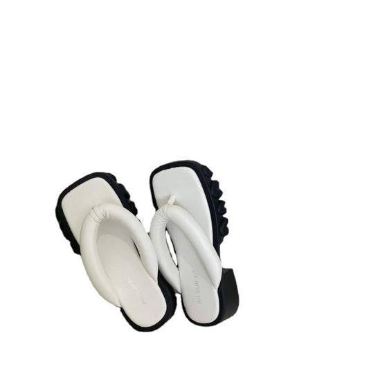 2022 Korean version of the summer new fashion thick-soled slipper thick-heeled muffin sandals and slippers