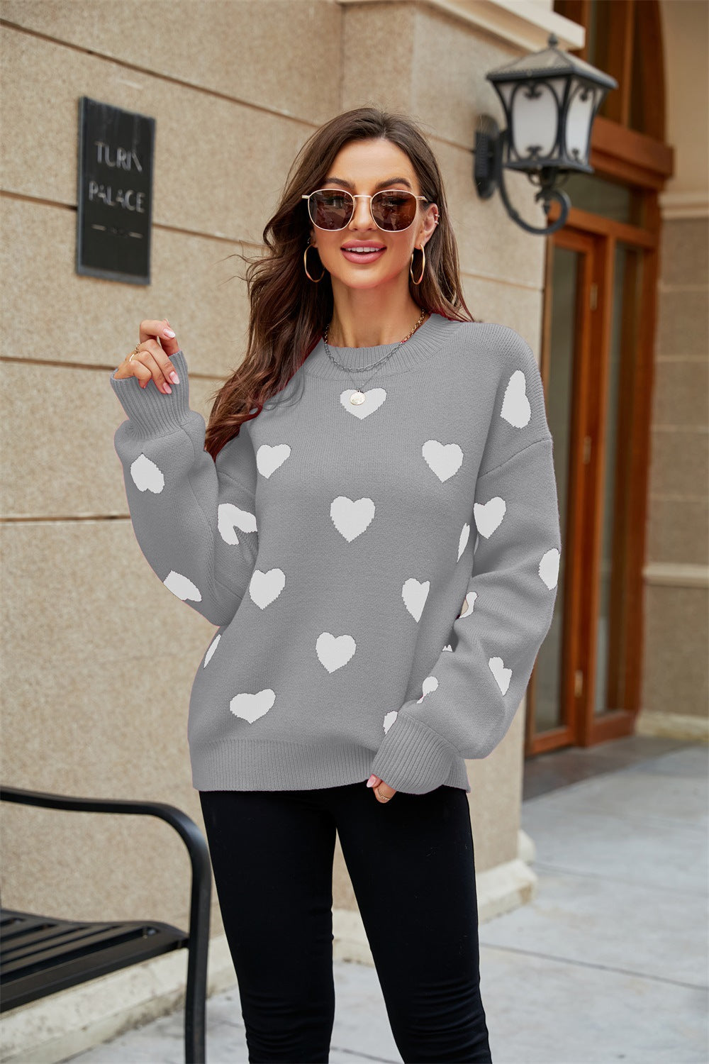 2023 Winter European and American New Valentine's Day Love Pullover Women's Sweater Women's Large Size Loose Cross-Border Sweater Women