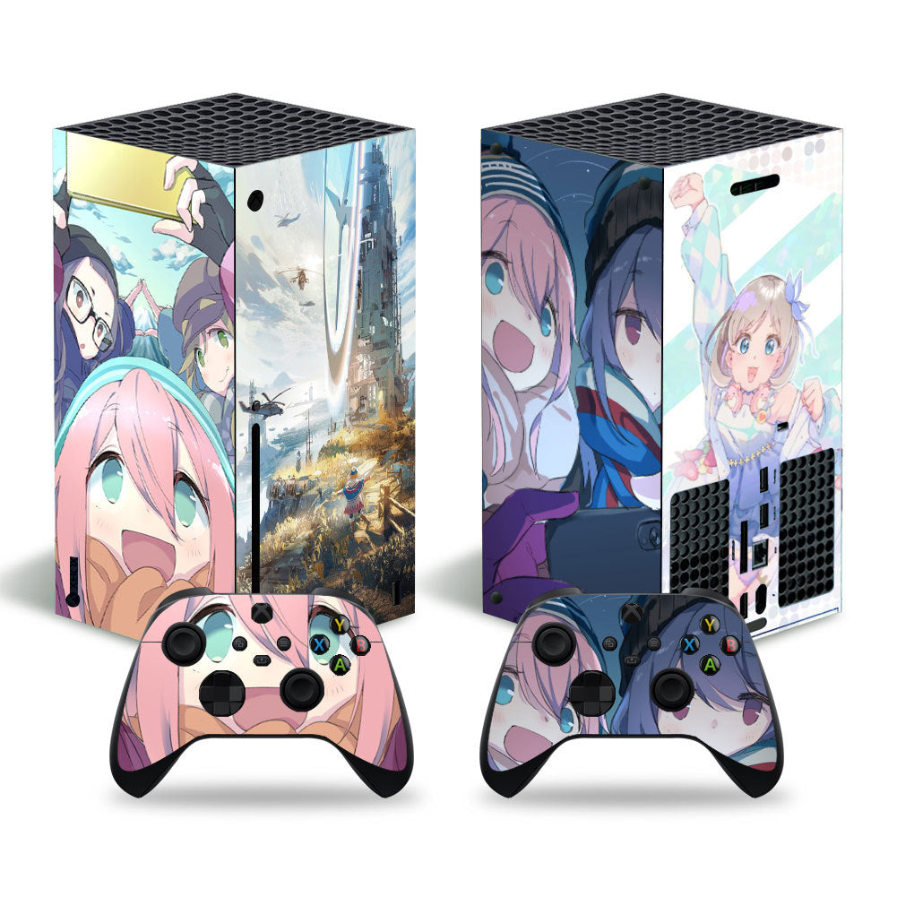 xbox series x game console full body stickers cartoon stickers geometric pattern stickers handle stickers