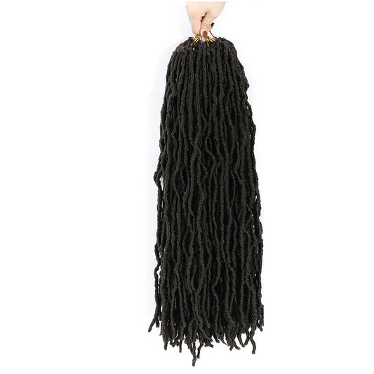 10-36inch chemical fiber crochet wig black earthworm curl Soft Locs Crochet Hair21 pieces