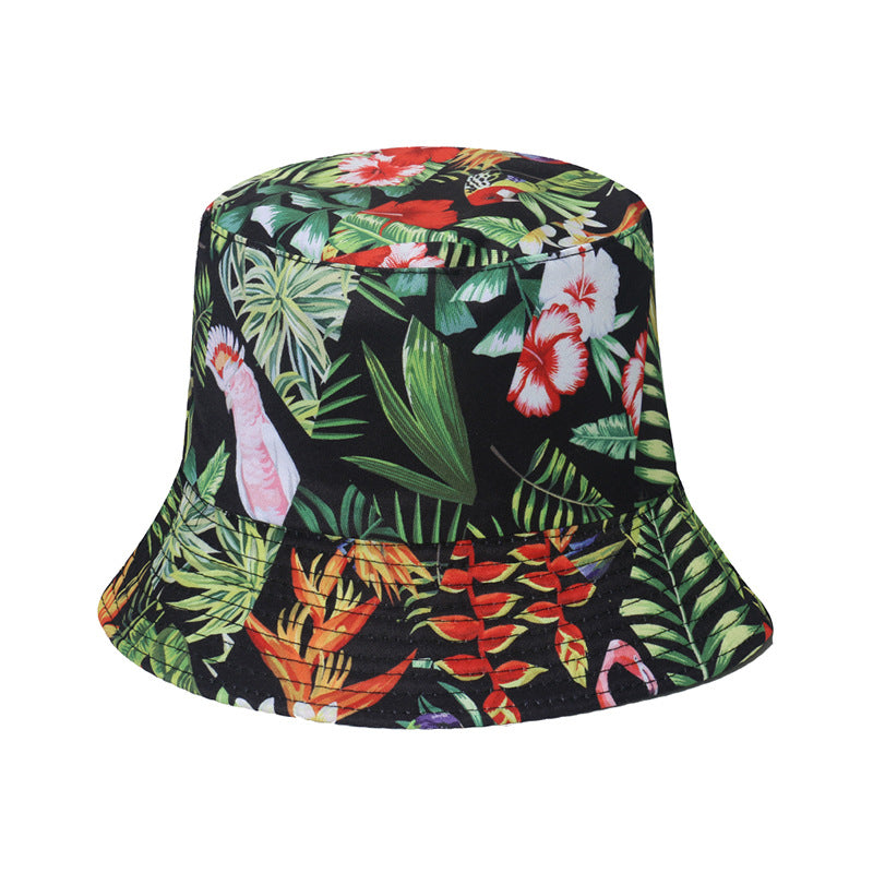 2023 spring and summer new sun protection sun hat vacation leisure all-match travel beach basin hat flamingo fisherman hat women