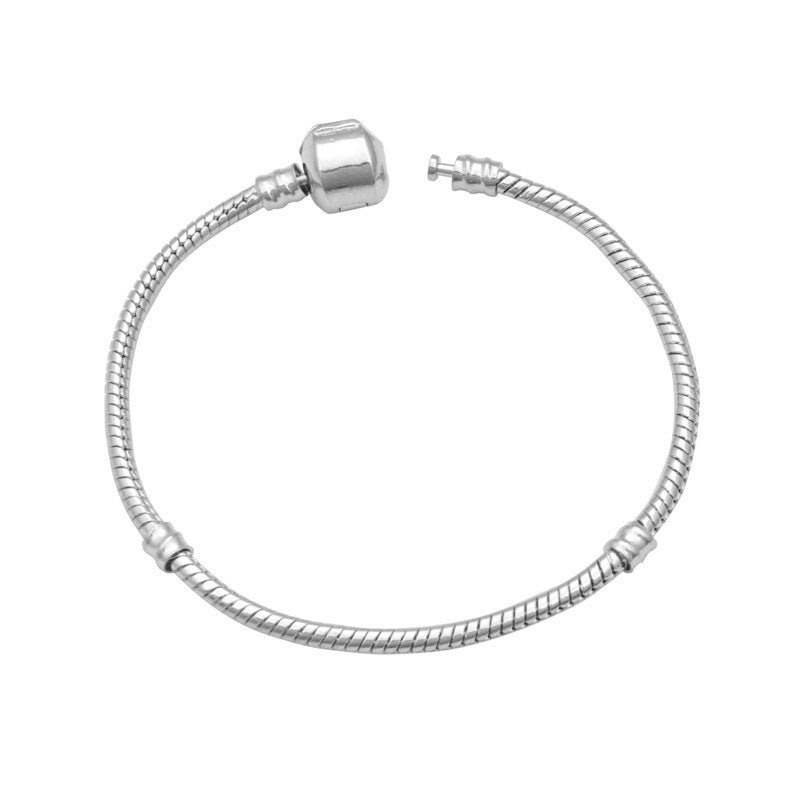 Zhenrong 3MM smooth chain snake bone chain running bead bracelet diy basic chain silver plated Panjia bracelet