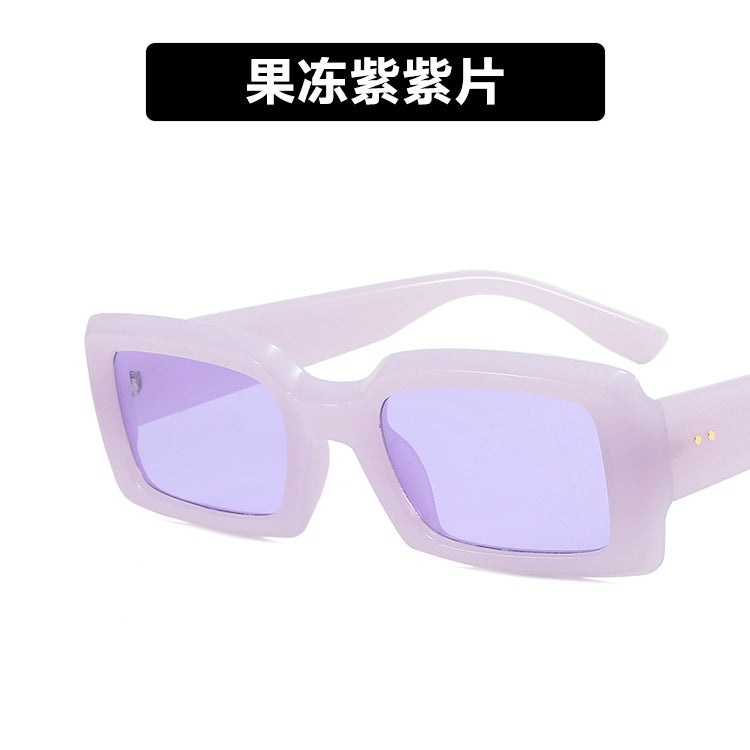 2022 new small frame rice nail sunglasses jelly color net red ins fashion square sunglasses cross-border sunglasses