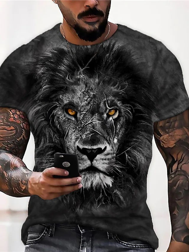 2023 new men's clothing casual digital printing trend T-shirt cross-border horror face digital printing 3DT T-shirt