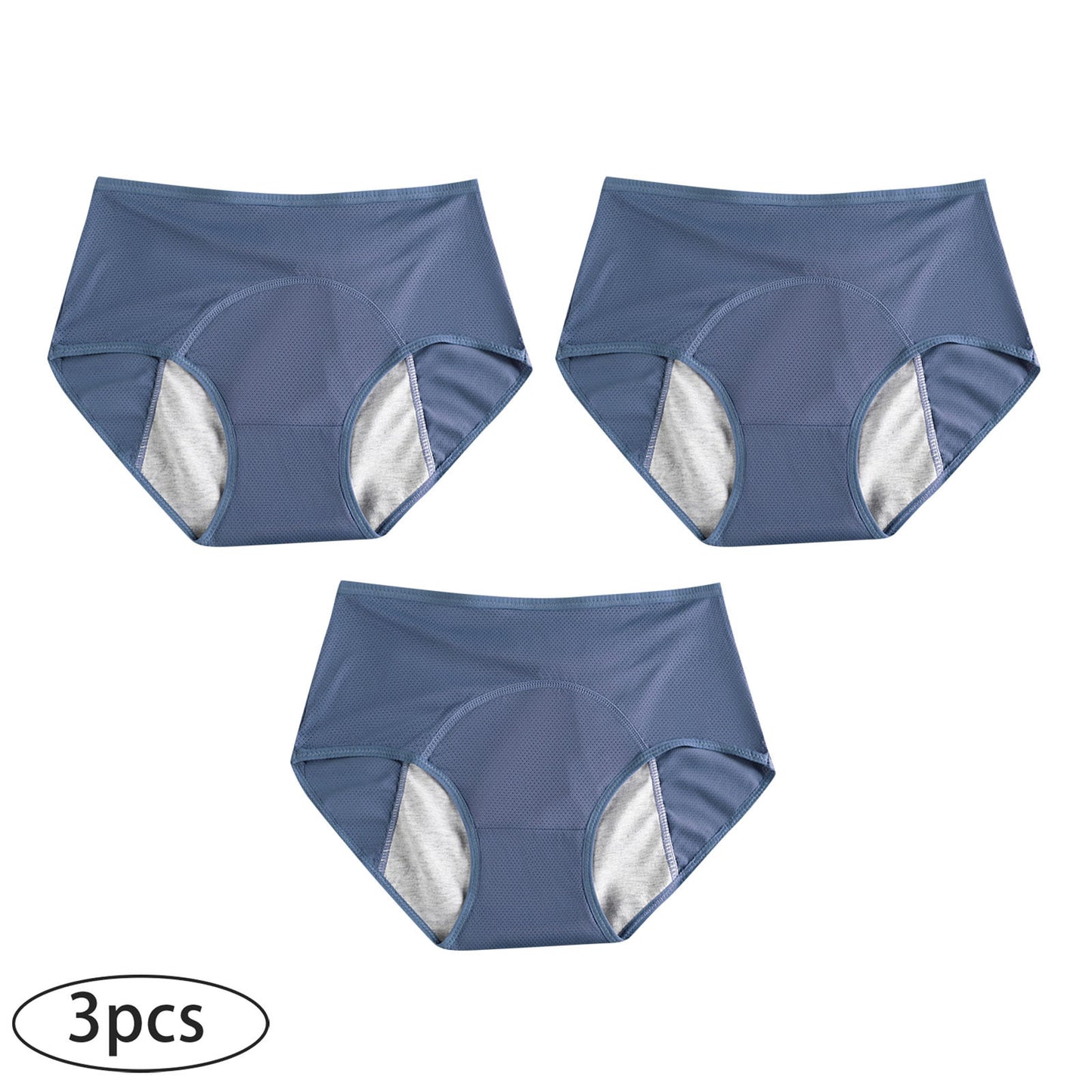 3-pack menstrual period panties for women, leak-proof and safe, high-waisted, breathable and sanitary panties for menstruation