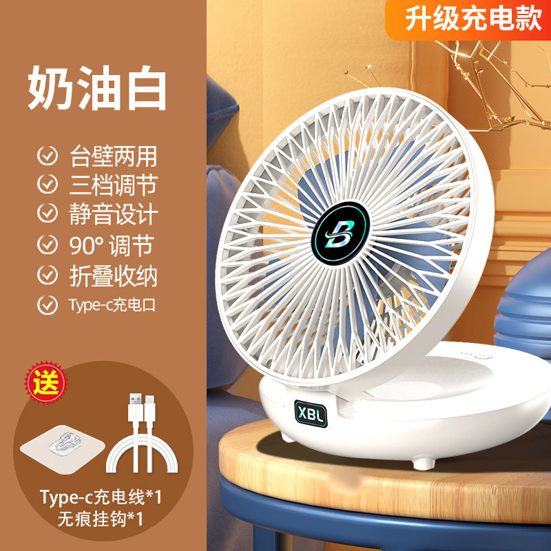 2023 new product cross-border usb small fan charging mini home office desktop mute big wind electric fan