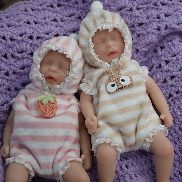 6-inch newborn baby doll Q-elastic soft silicone lifelike reborn doll can be bathed, accompanied and given as a gift