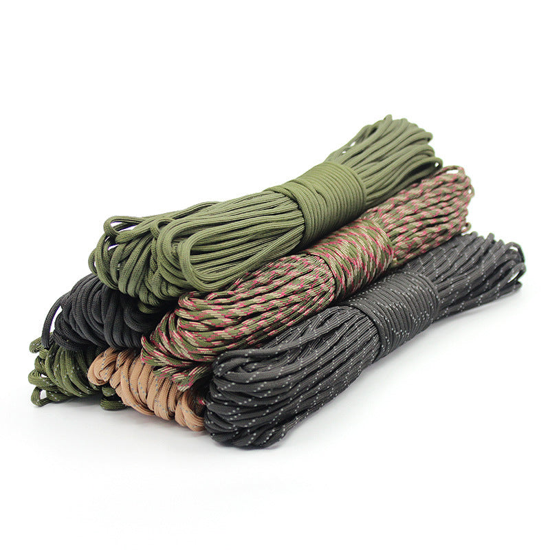 7-core 4mm umbrella rope outdoor multi-functional mountaineering paratrooper traction rope escape life-saving equipment safety rope 31 meters umbrella rope