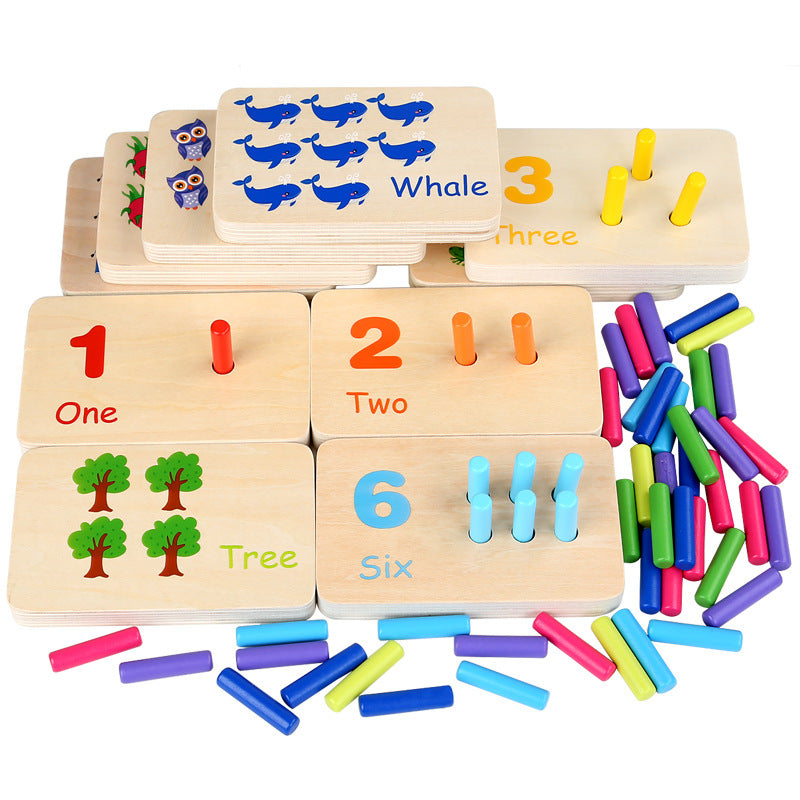 Wooden children's concentration training attention digital sticks patience artifact teaching aids fine movement educational toys