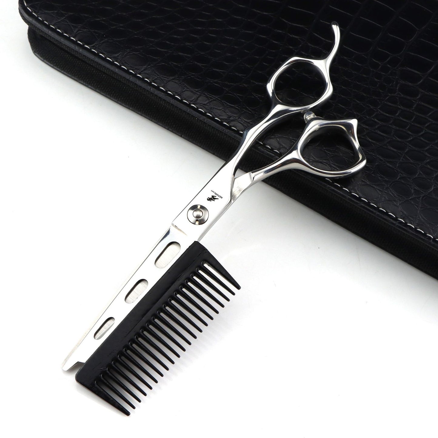 6.0 inch hairdressing scissors with comb personality hairdressing scissors barber scissors flat scissors bangs scissors