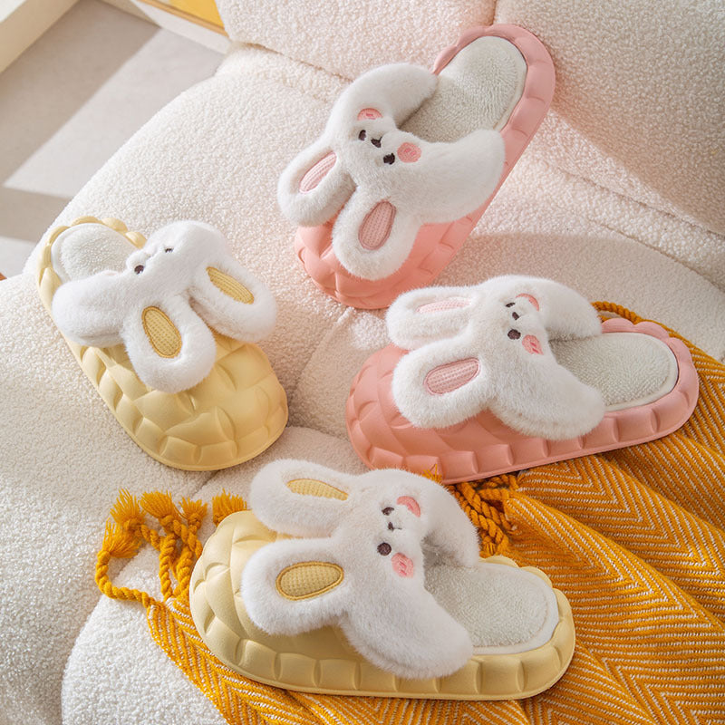 2022 autumn and winter new products cute cartoon rabbit men and women couples indoor and outdoor wear winter waterproof home slippers