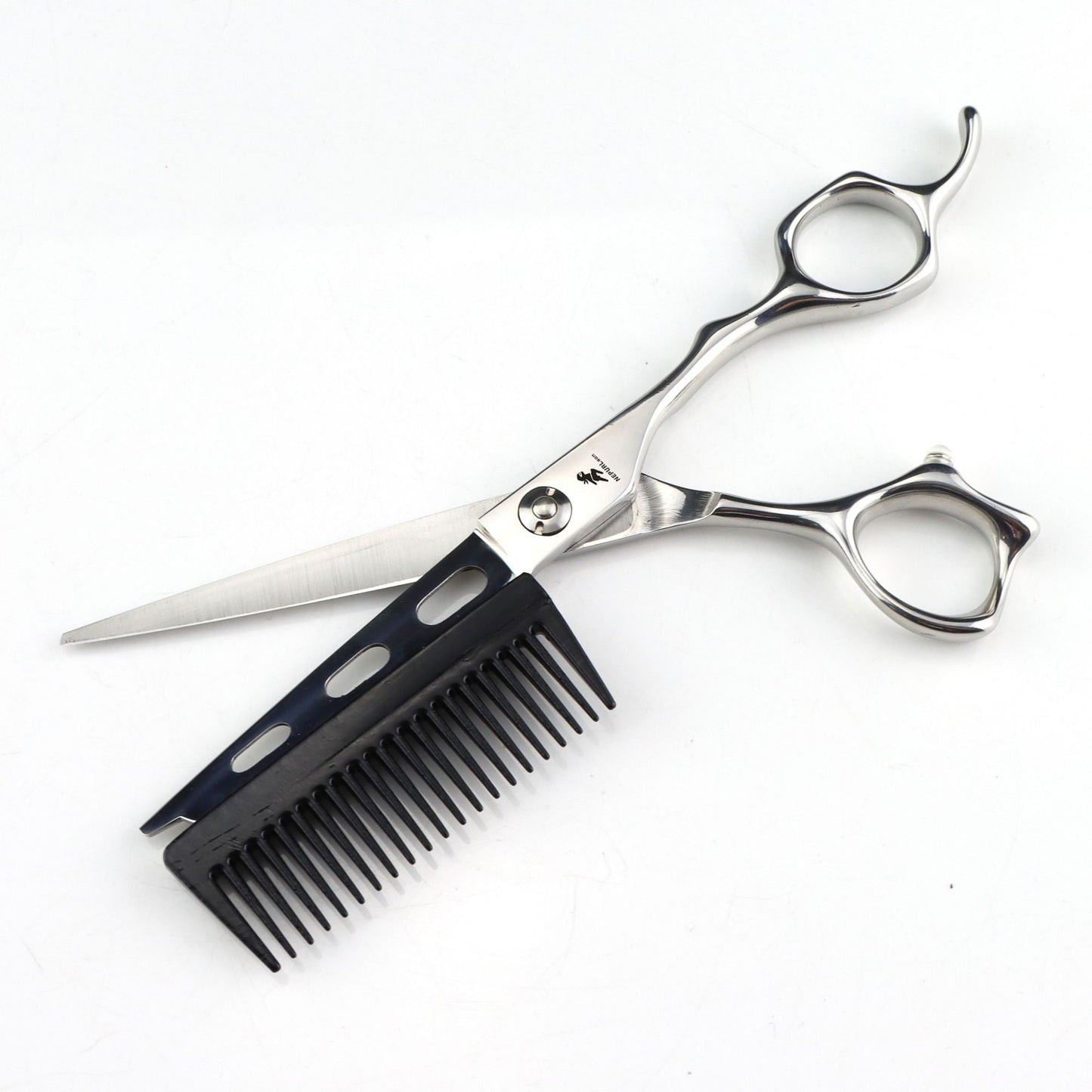 6.0 inch hairdressing scissors with comb personality hairdressing scissors barber scissors flat scissors bangs scissors