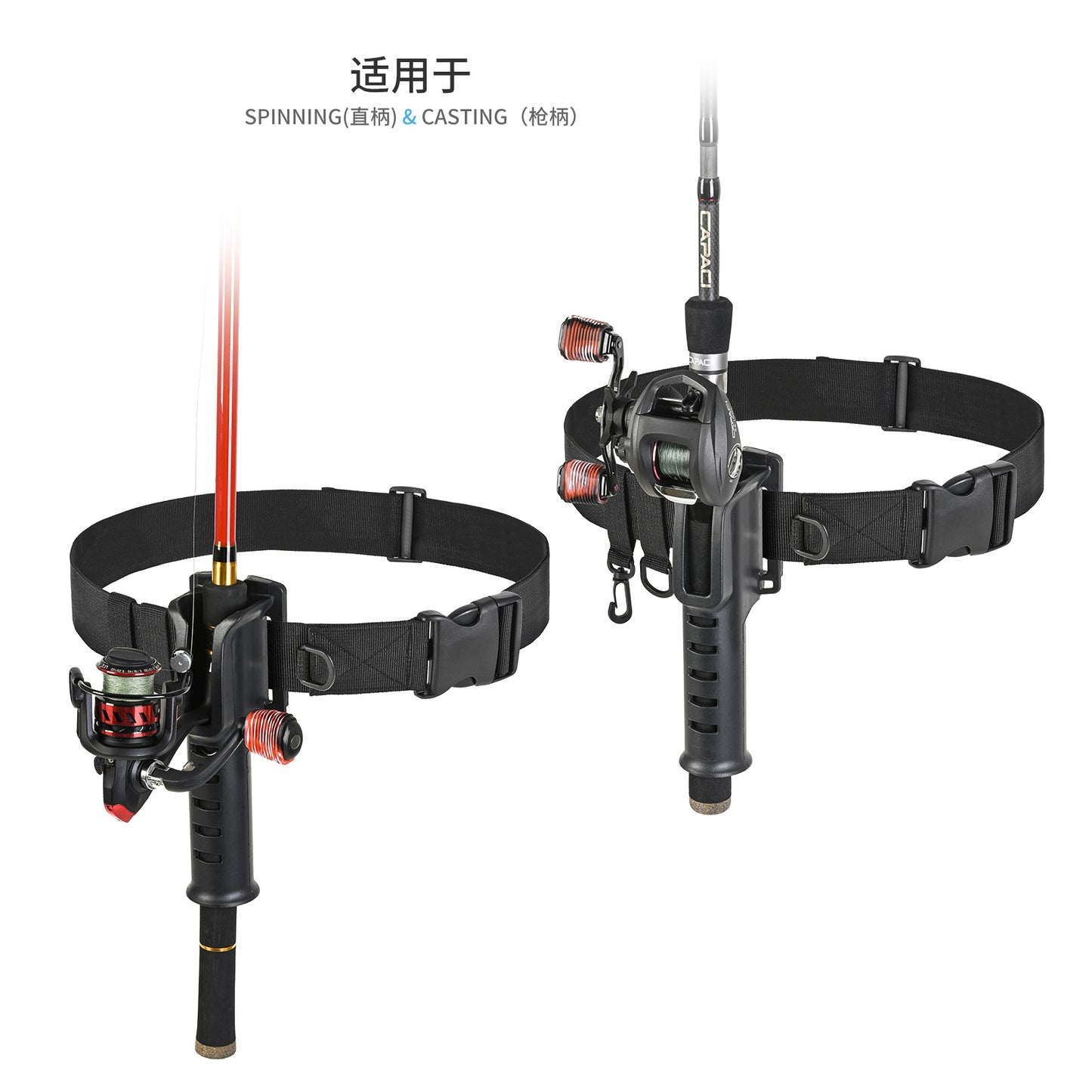 28189 CODEK [fishing rod belt bracket] Lu Yaji fishing waist hanging rod holder fixer fishing gear hanging buckle