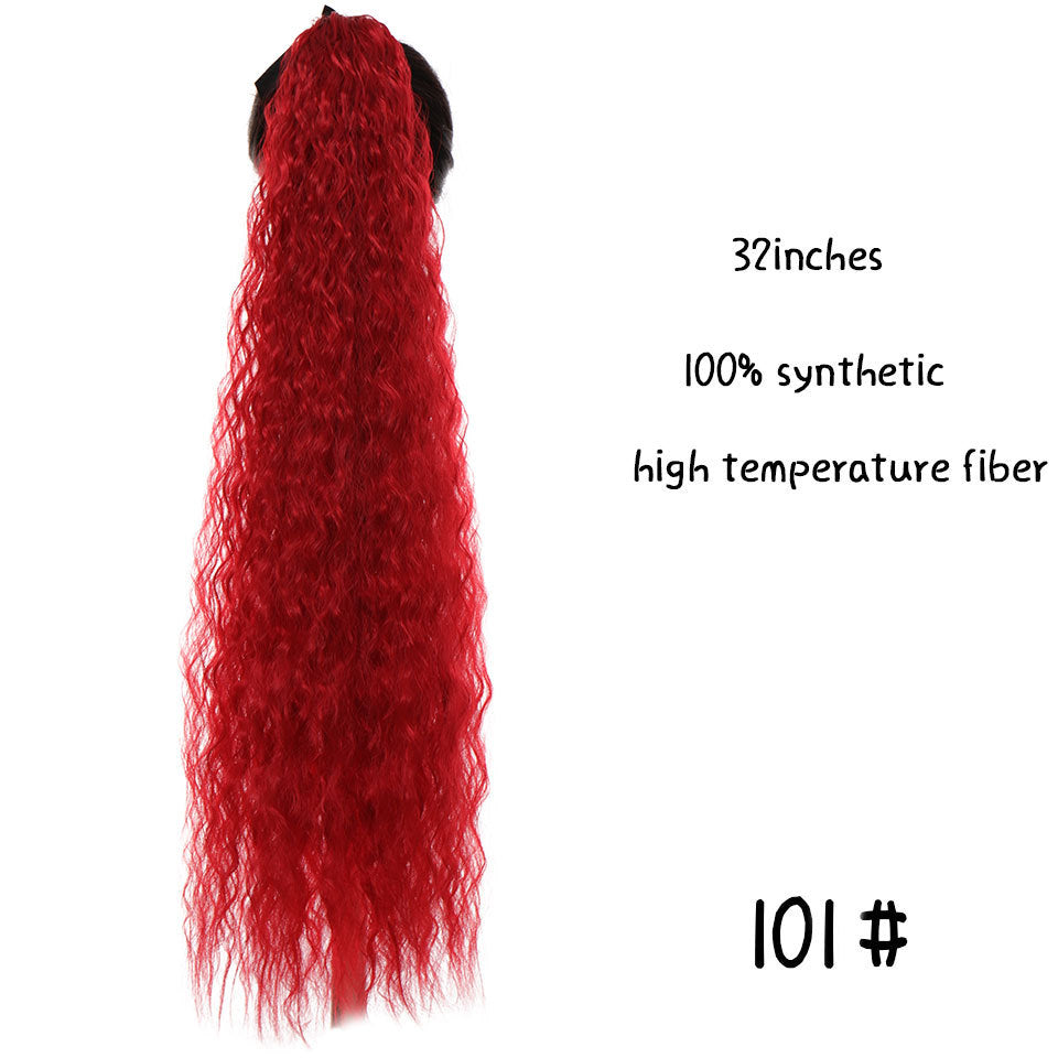 32 inches long straight hair foreign trade high temperature wig ponytail hair extension female long hair tie strap ponytail braid wig piece