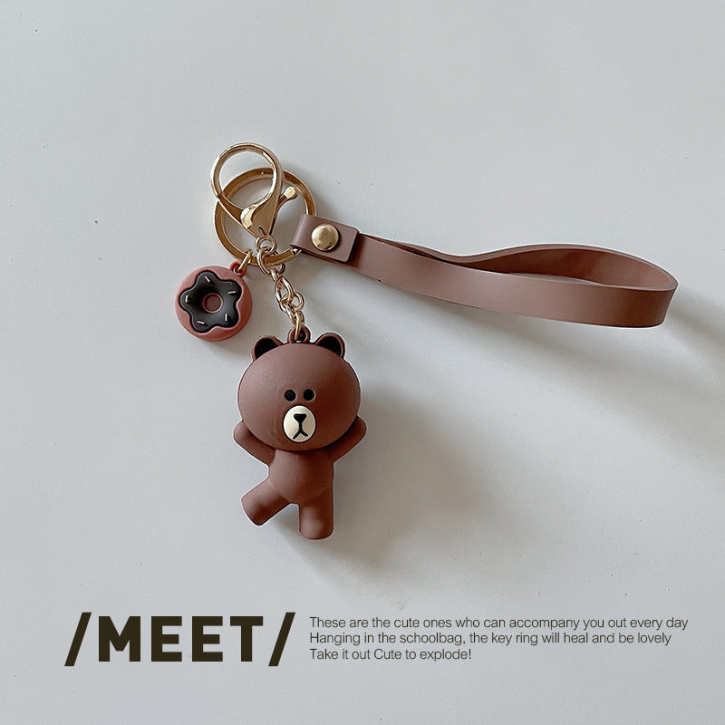 &quot;Meet Pickup&quot; small sweet potato Korean version cute bag couple pendant creative cartoon rice dumpling bear silicone key chain