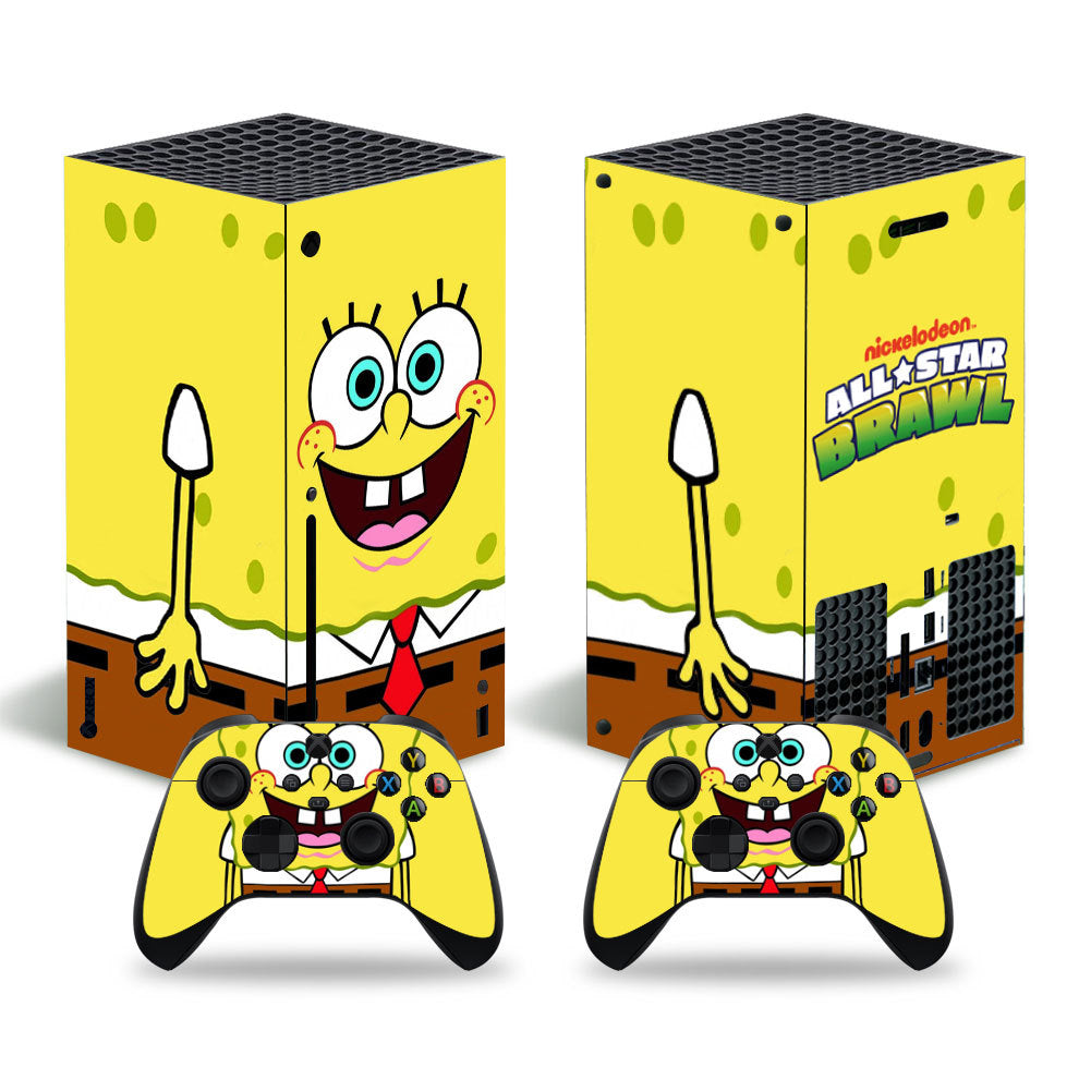 xbox series x game console full body stickers cartoon stickers geometric pattern stickers handle stickers