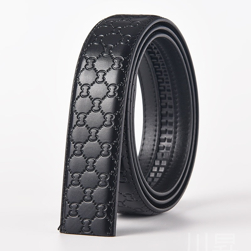 3.5CM men's belt, automatic buckle belt, without head, two-layer cowhide, without buckle, crocodile pattern, versatile.