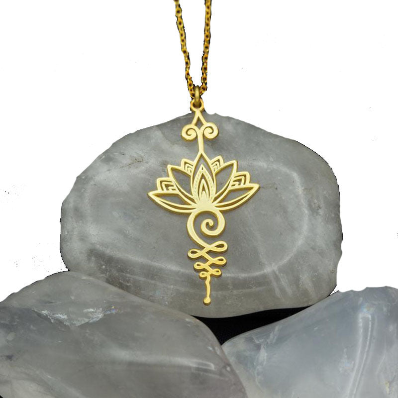 2021WISH Hot Sale New Fashion Simple Lotus Flower Necklace Pendant