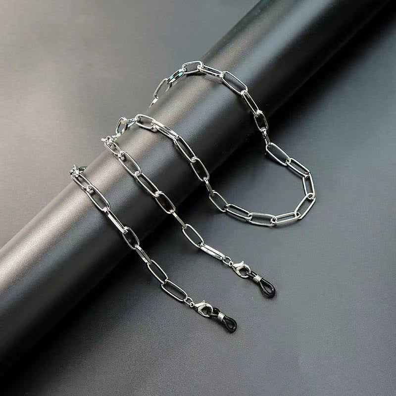 2021 European and American new glasses chain anti-lost beaded glasses chain metal glasses chain lanyard hanging neck glasses rope