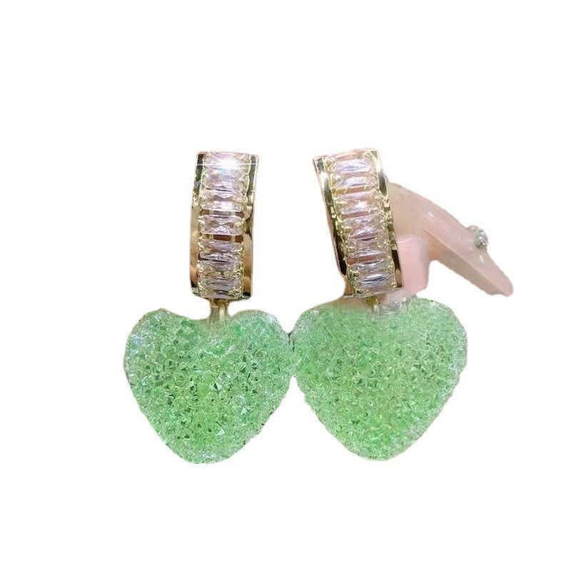 2022 Japan and South Korea new hot selling ins fresh sugar fudge heart earrings women's heart-shaped stud earrings fashion earrings