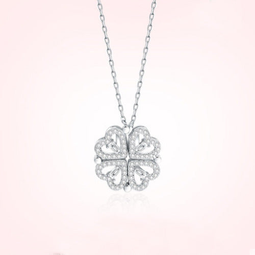 2021 New Necklace Women's Clavicle Chain Douyin One More Wearing Small Love Diamonds Four-leaf Clover Live Streaming with Goods Cross-border