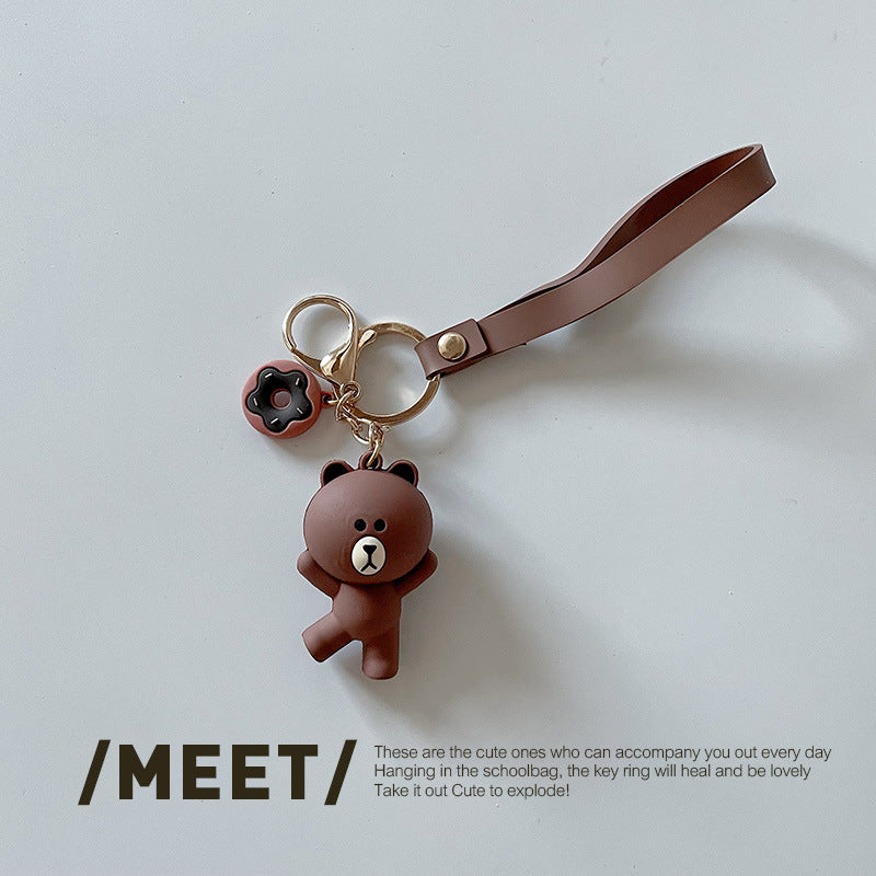 &quot;Meet Pickup&quot; small sweet potato Korean version cute bag couple pendant creative cartoon rice dumpling bear silicone key chain