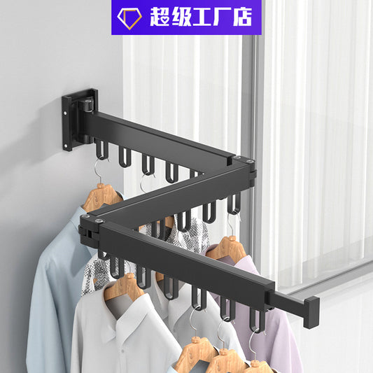 Aluminum Alloy Folding Drying Rack Balcony Hanger Free Punch Artifact Drying Hanger Indoor Generation Wholesale