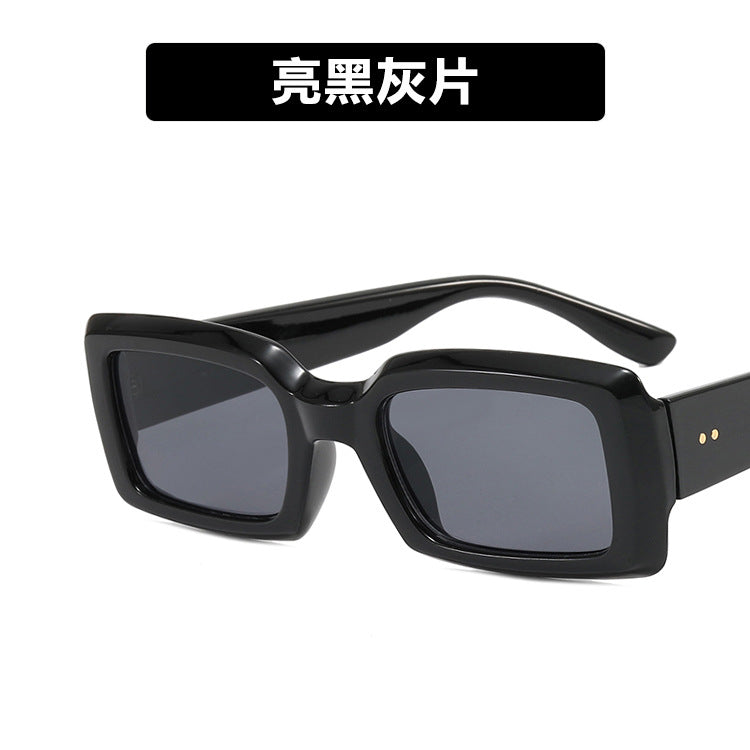 2022 new small frame rice nail sunglasses jelly color net red ins fashion square sunglasses cross-border sunglasses