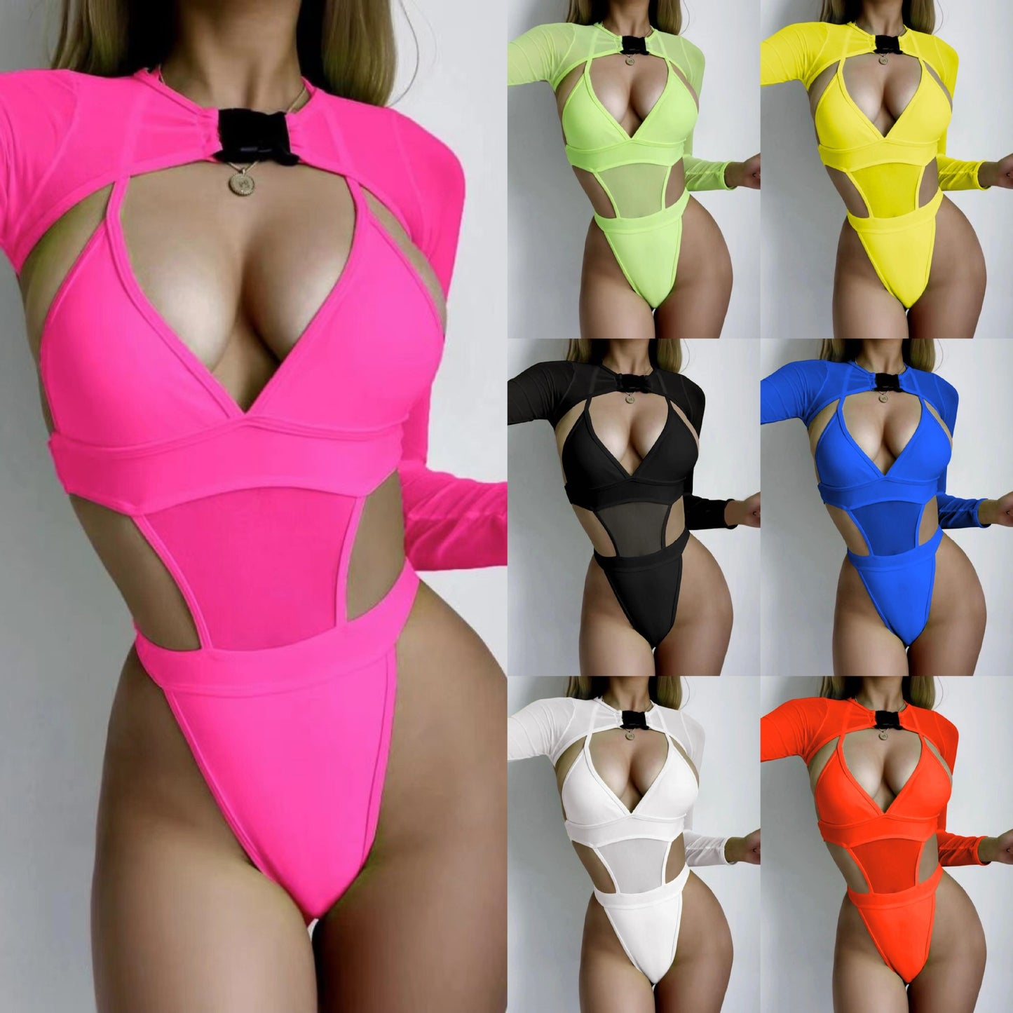 2022 European and American new sexy hot three-piece mesh swimsuit bikini bikini cross-border AliExpress