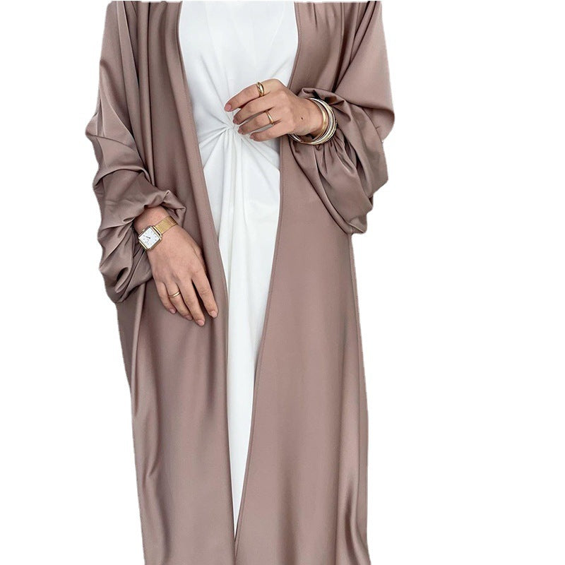 22 Dubai Middle East Muslim women's dress women's cross-border Arabic puff sleeve texture cardigan robe