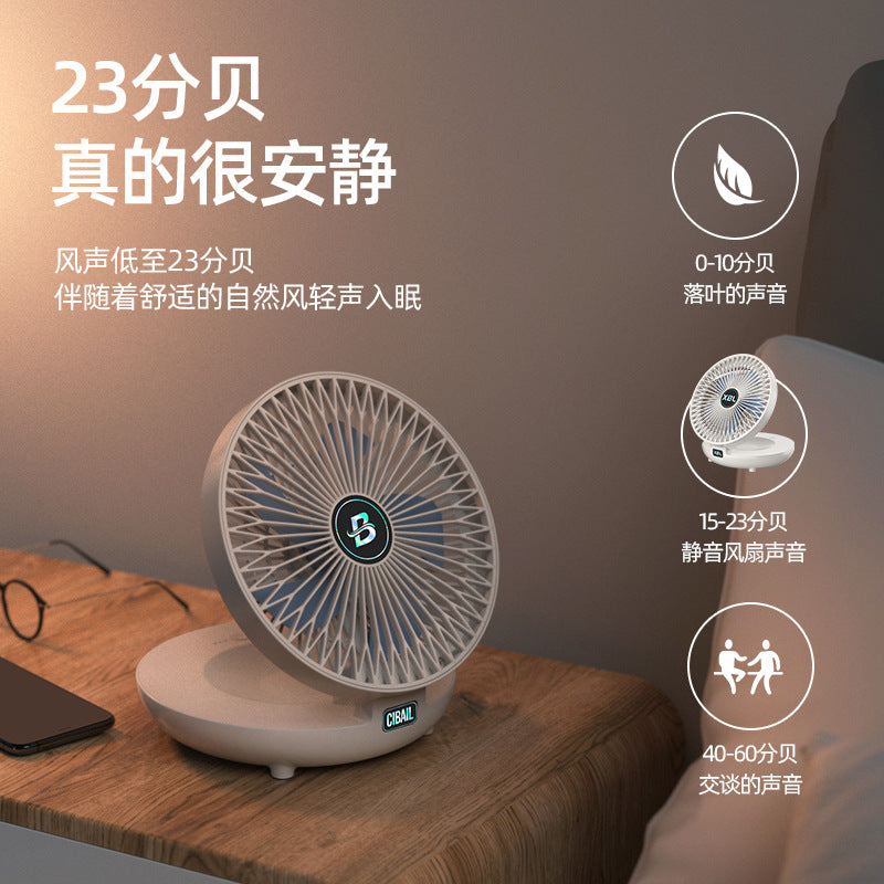 2023 new product cross-border usb small fan charging mini home office desktop mute big wind electric fan